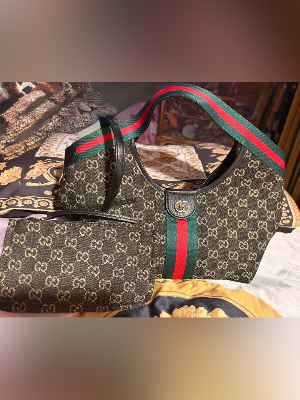 Gucci Black denim GG Small  Gigalo. Pristine